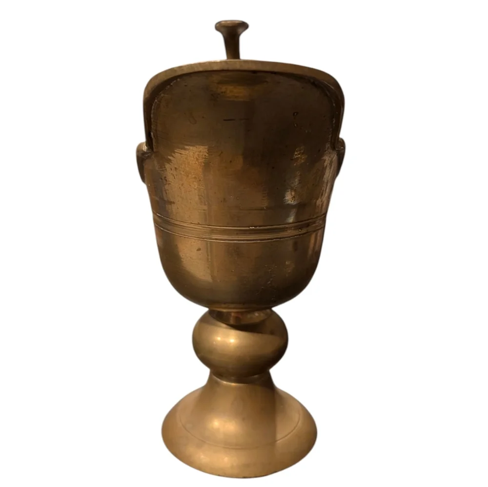 Vintage Brass Pedestal Pitcher. 7